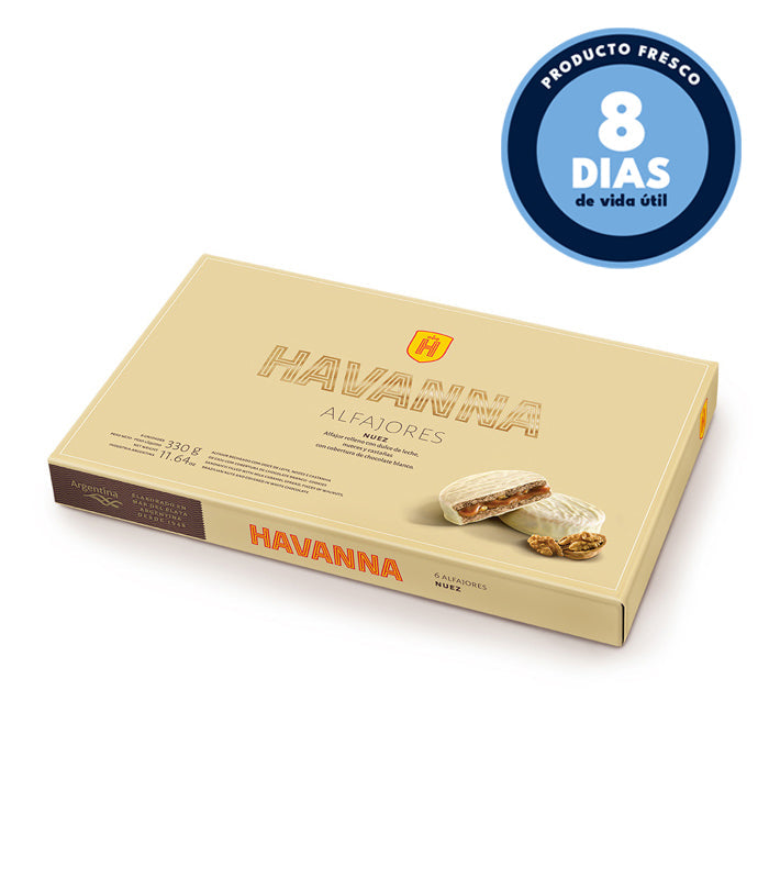 Alfajores Havanna White Chocolate and Walnut 6u 330g / 0.72lb