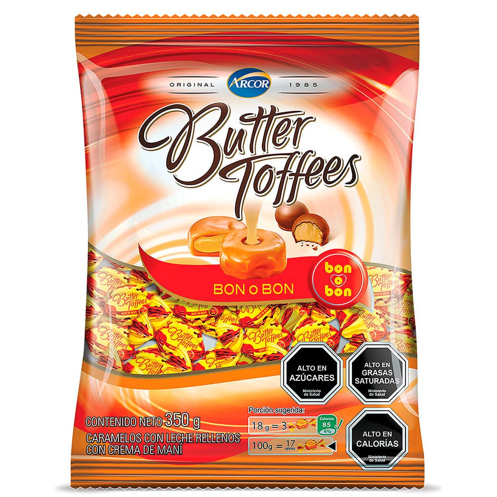 Arcor Butter Toffes Candies Caramel Flavor Bon o Bon 822g