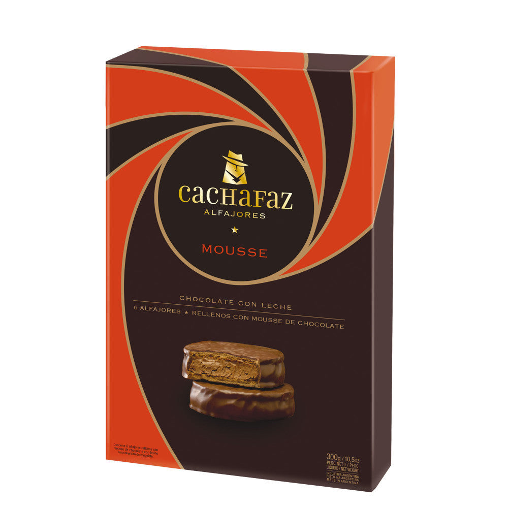 Alfajor "Cachafaz" Filled with Chocolate Mousse Covered with Chocolate 6u 300g / 0.66lb