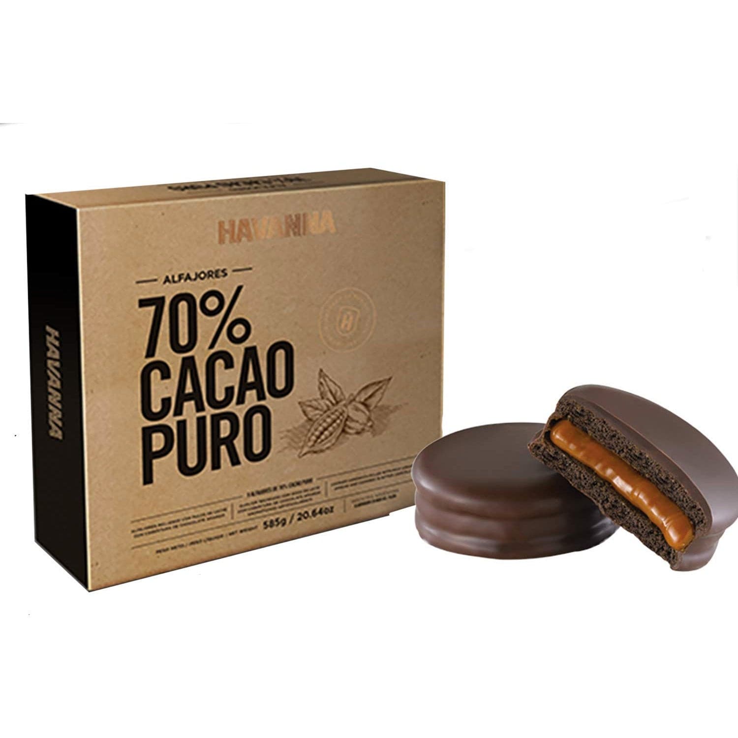 Alfajores "Havanna" Dark Chocolate Cacao Puro 70% 9u 585g / 1.3lb