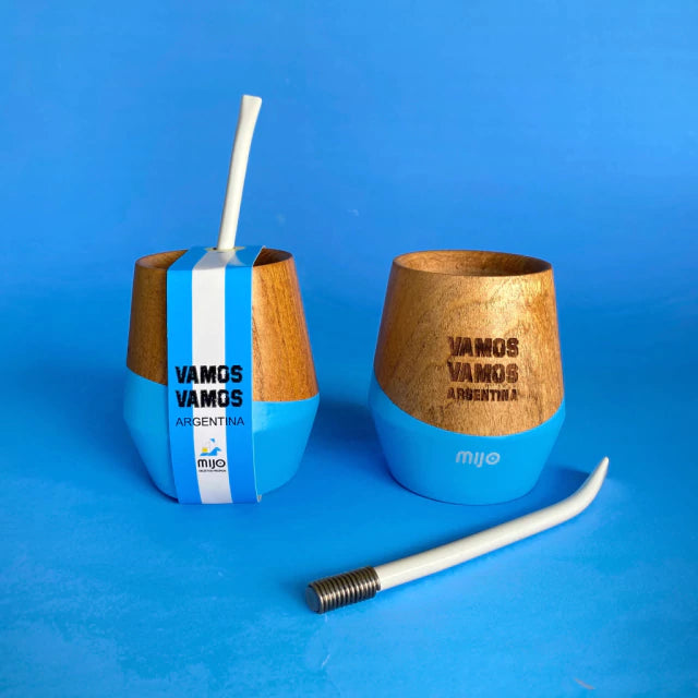 Argentina Mate With Straw - Mate de Madera Vamos Argentina - Mijo