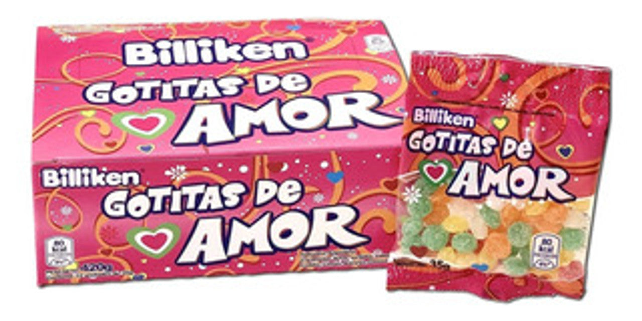 Billiken Gotitas De Amor Hard Candy Assorted Flavors (Box of 12) 420 g / 14.8 oz