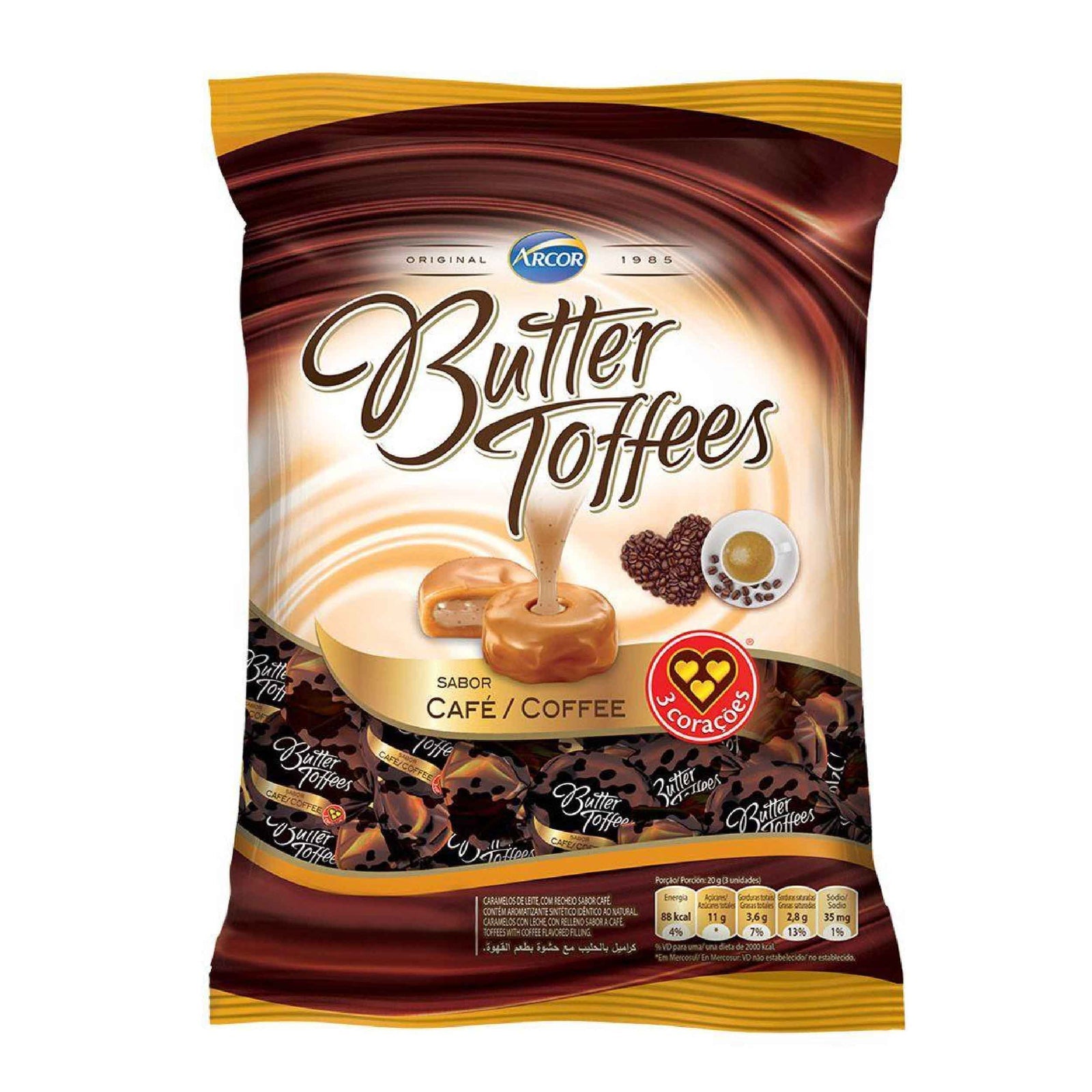 Arcor Butter Toffes Candies Caramel Flavour Coffee 822g