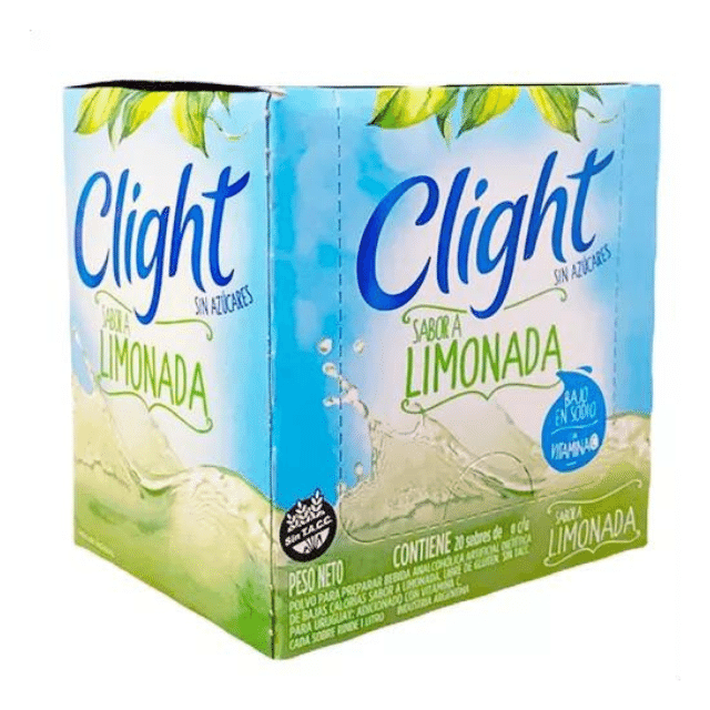 Clight Powdered Juice Lemonade Flavor Sugar Free (box of 20) 160 g / 5.6 oz