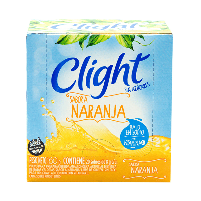 Clight Powdered Juice Orange Flavor Sugar Free (box of 20) 160 g / 5.6 oz