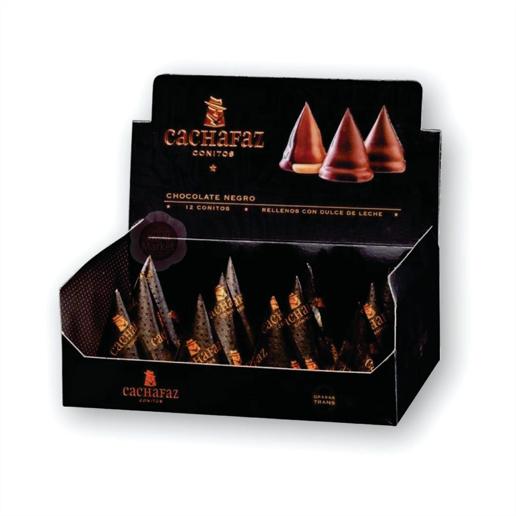 Cachafaz Conitos Covered Cone Cookies Filled with Dulce de Leche and Milk Chocolate 12u 456g / 1lb