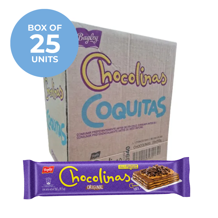 Chocolinas Chocolate Cookies 262 g box of 25 units