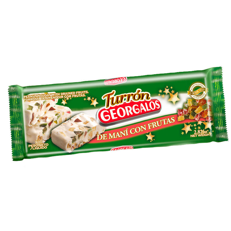 Turrón Georgalos Classic Penaut Nougat whith Fruits 120g